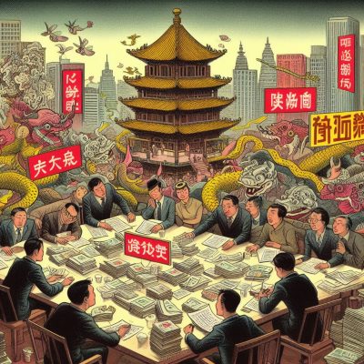 "Salary Bonuses in China" inspired by M.C. Escher